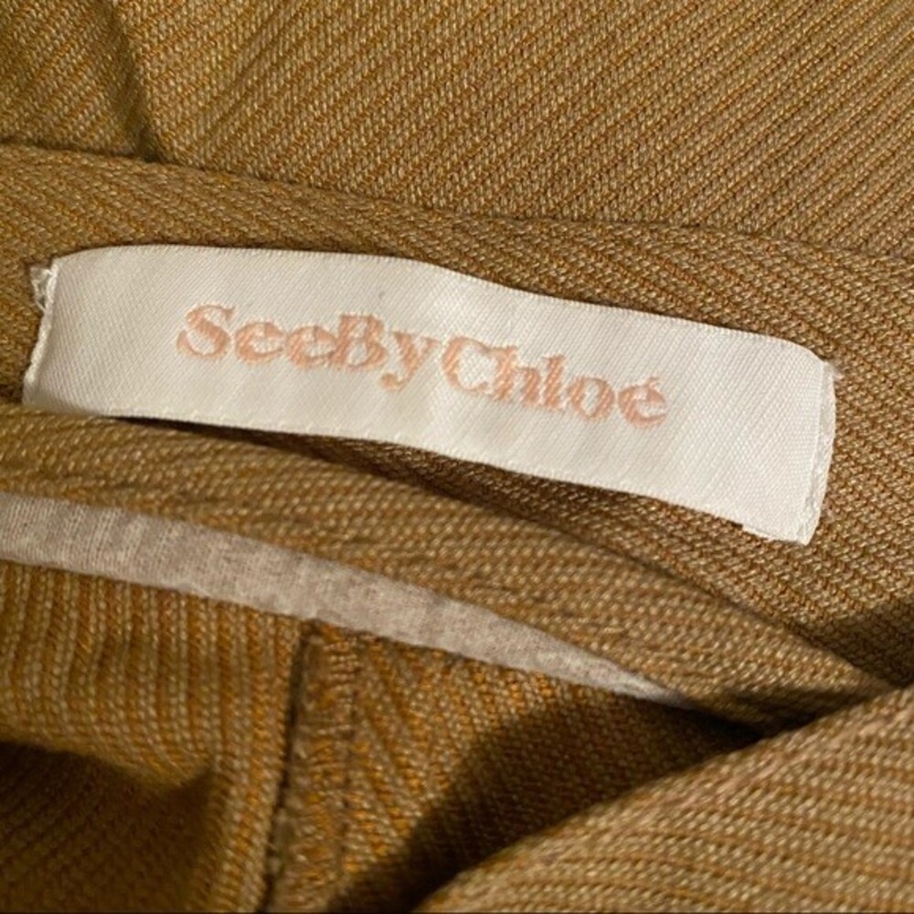 See by Chloe Pants Cinnamon Brown Wide Leg Cropped Culotte Minimalist Chic 38 - Picture 10 of 12